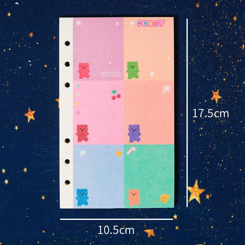 A6 loose-leaf notebook with heart cover, 80 pages of 70g double tape paper, 6-hole binding, 90x170mm
