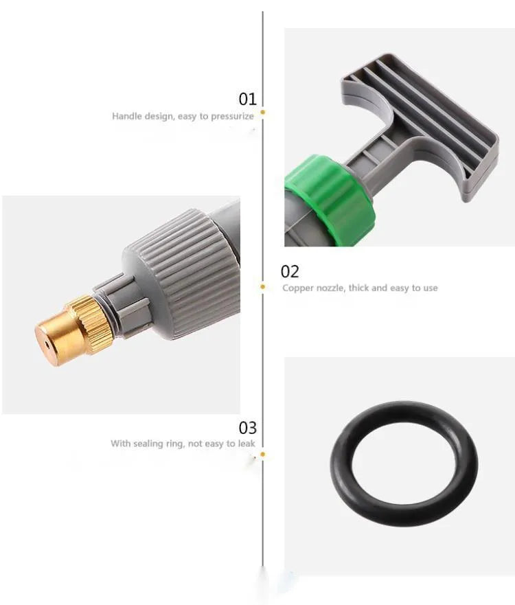Grey universal beverage bottle watering sprayer nozzle with 30cm tube on plant pot