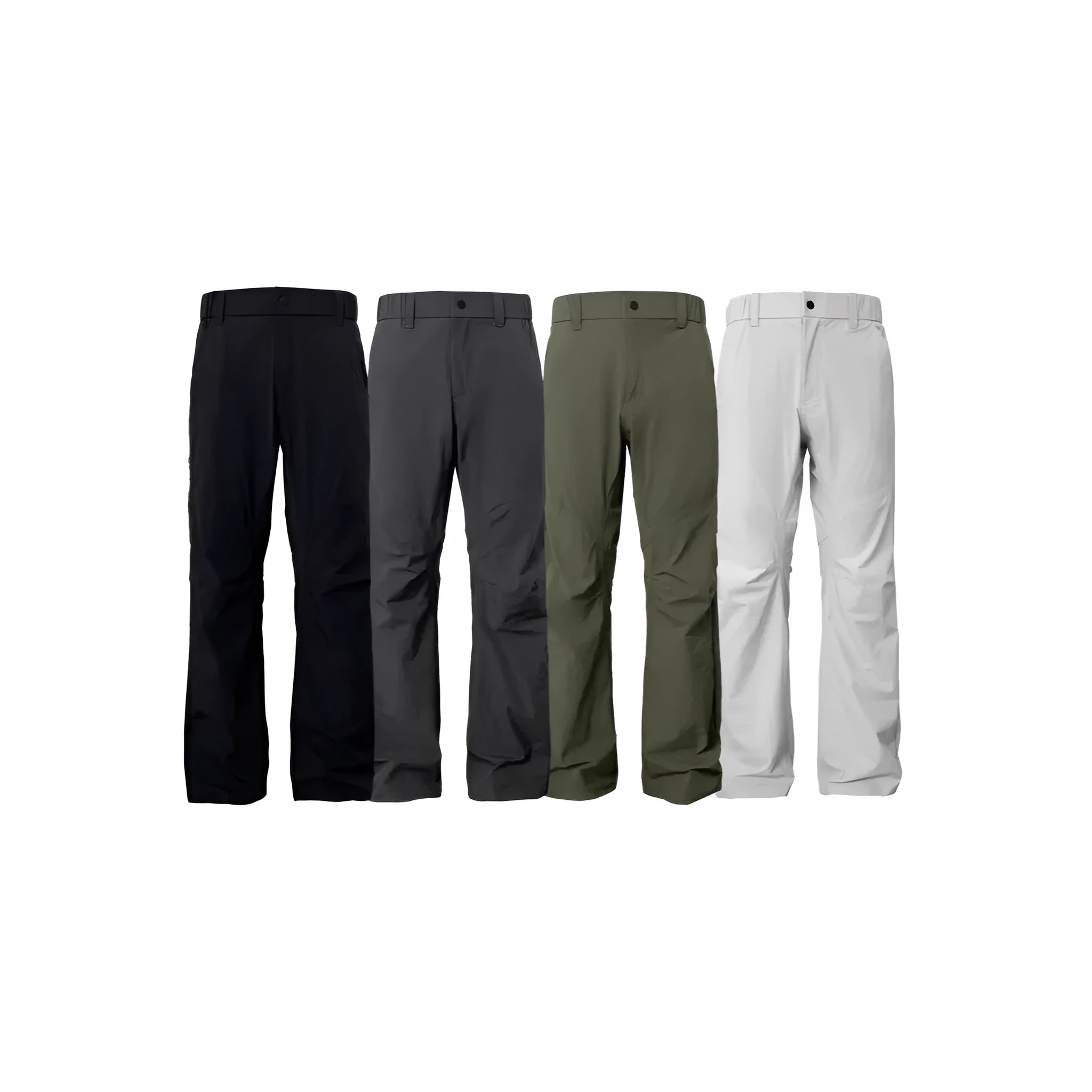 3D cut casual breathable trousers for men in Army Green, straight leg, mid waist