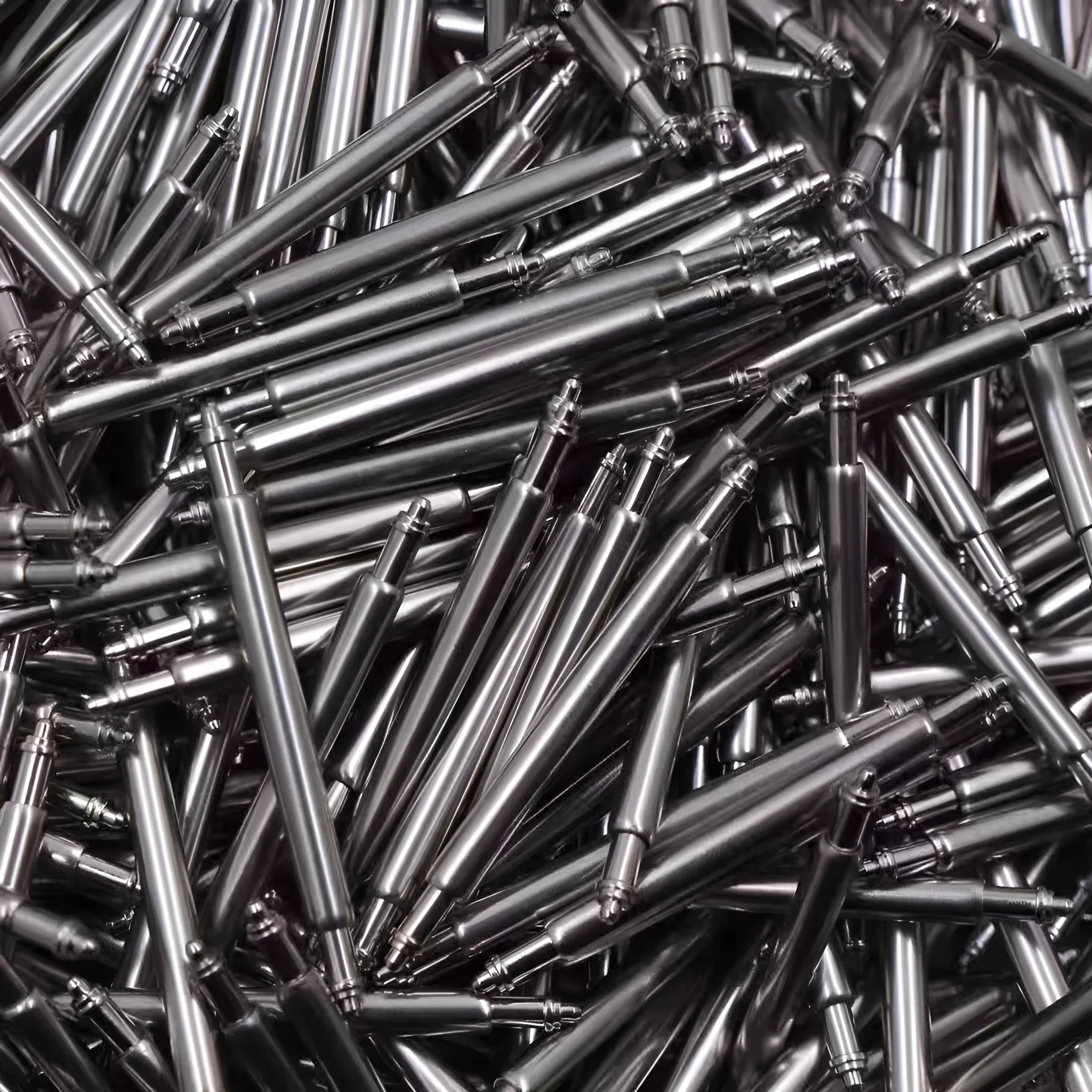 Watch bolt auricular needle spring shaft accessories showing six size options from 21mm to 26mm