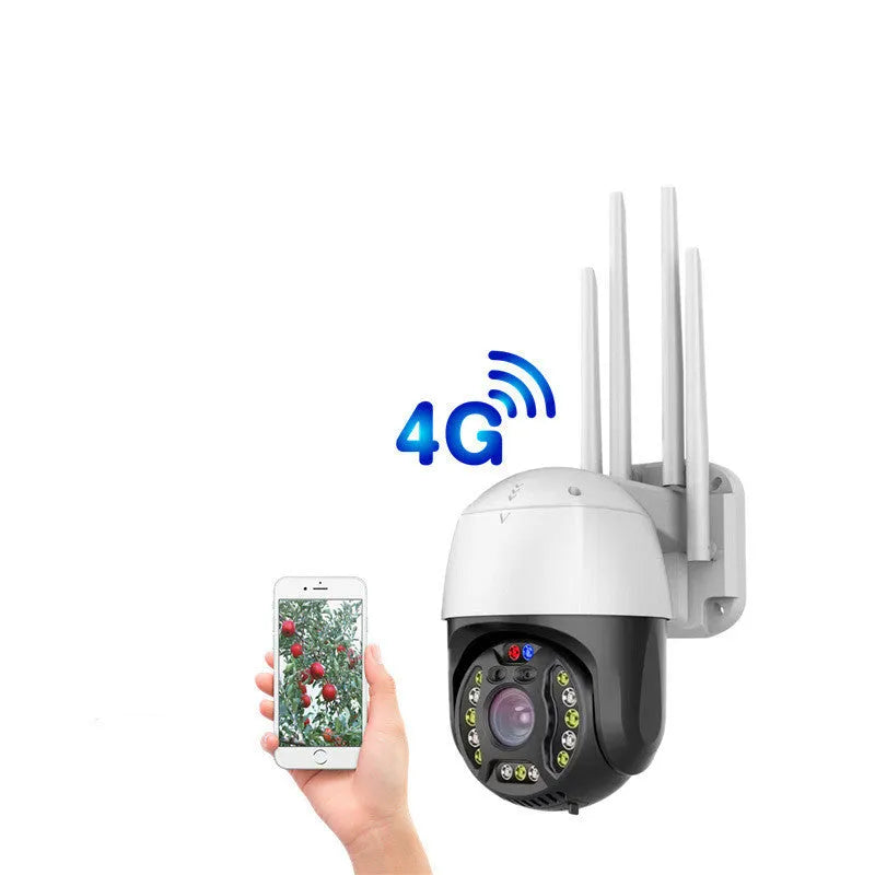 Outdoor dome security camera with 360-degree rotation on wall mount