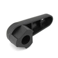Black nylon quick-release wrench tool for BMW motorcycle oil cap on a white background.