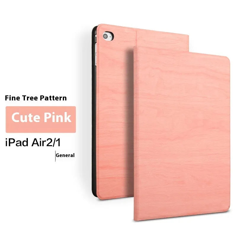 Imitation leather protective cover with sleep bracket for Apple iPad models in black and sapphire blue.