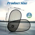 Black breathable mesh car window shade for baby protection on side windows with suction cup attachment