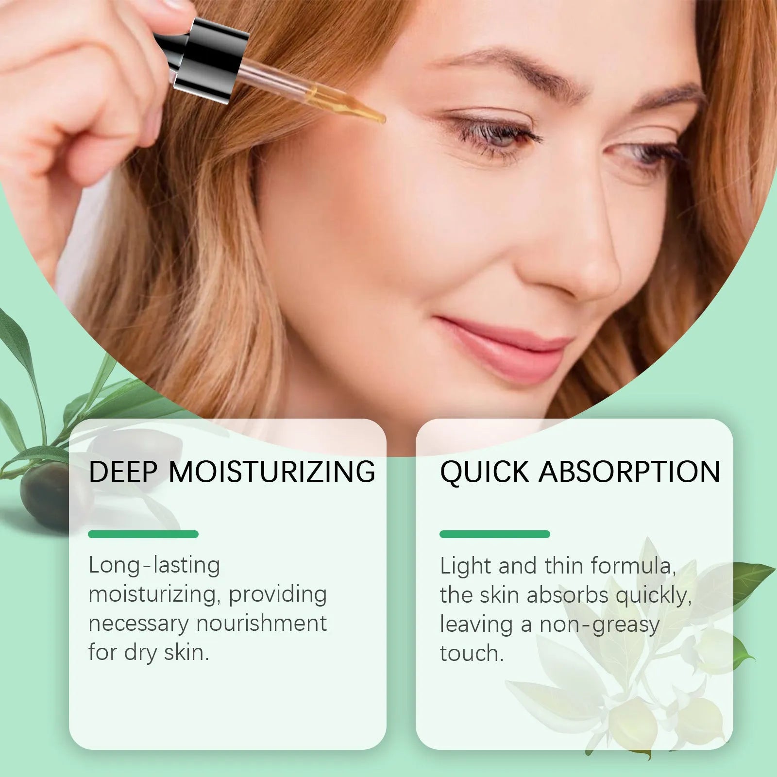 100ml glass bottle of organic jojoba oil for facial moisturising and skin firming.