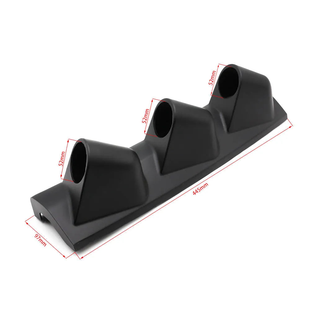 Black three-hole right drive instrument stand for 52mm car gauges