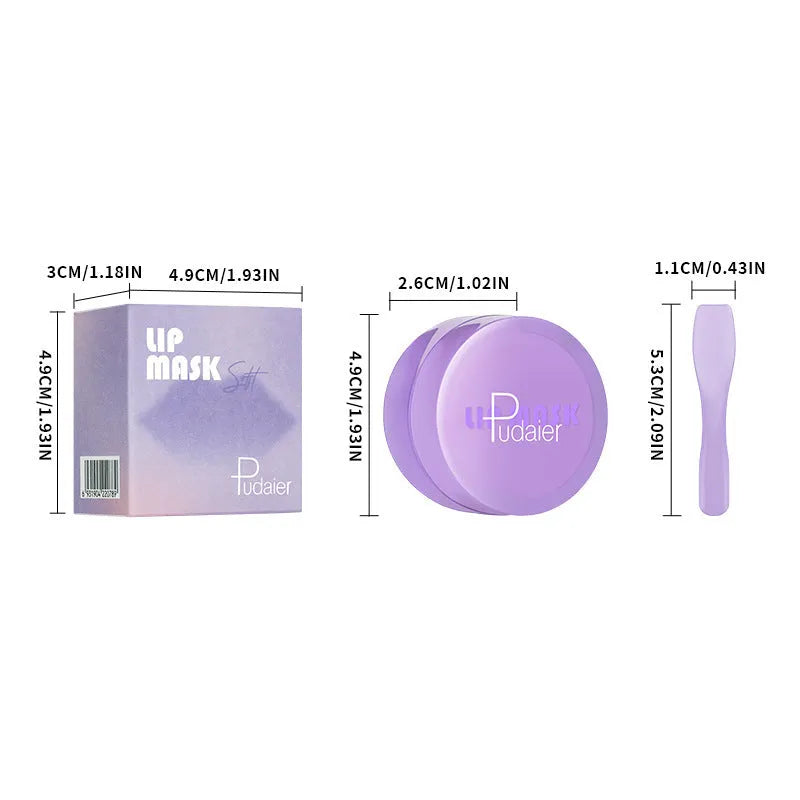 Lip balm exfoliating tube with scraper tool for moisturising light lip lines
