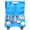 Volvo Land Rover engine timing special tool kit with eight carbon steel pieces for cylinder head alignment.