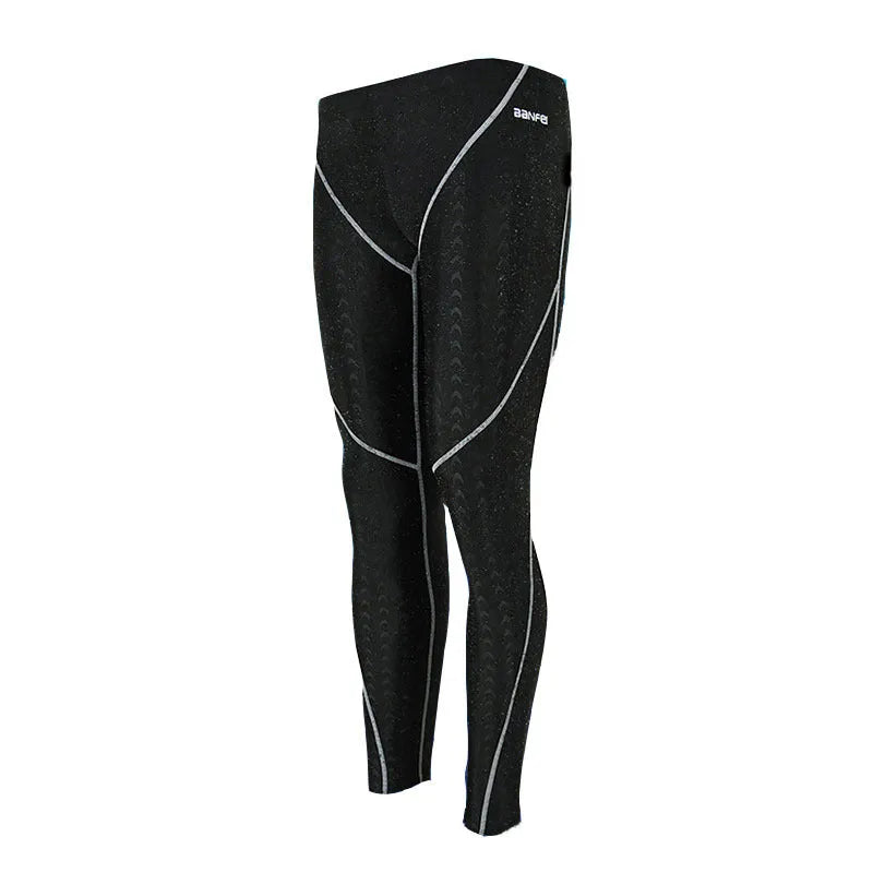 Men's nylon cropped swimming trunks in various colour options with contrasting lines