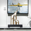 Fortune Bring Elephant resin decorative ornament in bright gold, rose gold, silver or retro colour finishes