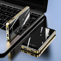 Mirror digital display large capacity power bank 20000mAh in black with USB ports and battery level screen