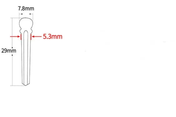 Six matt black ebony bridge pins for folk acoustic guitars with 5.3mm bayonet diameter