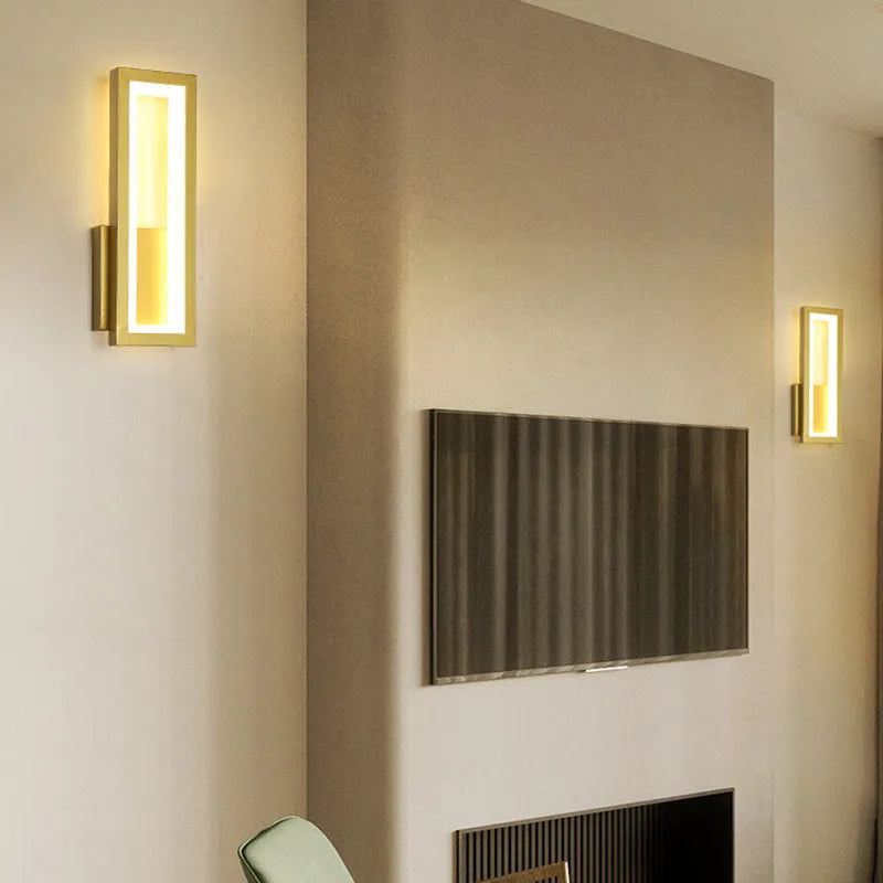 Nordic corridor wall light with PVC lampshade in black finish, 50cm long, 18cm wide, 4cm thick, 28W LED