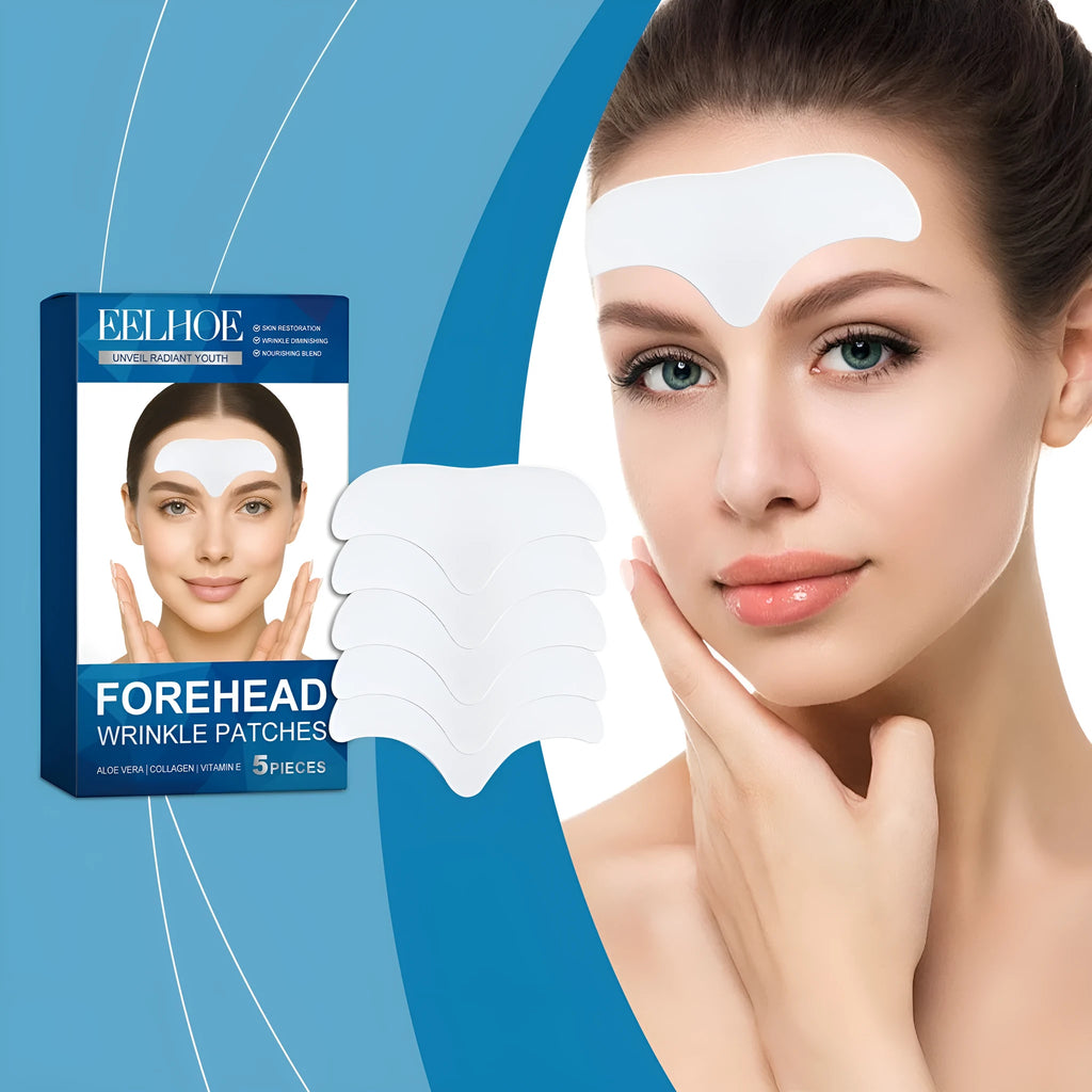 Forehead patch with hyaluronic acid collagen and aloe extract on skin non-woven fabric