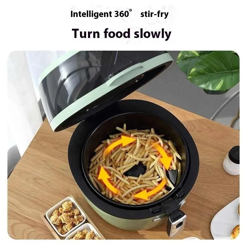 8-litre air fryer oven with transparent cooking window and mechanical button controls