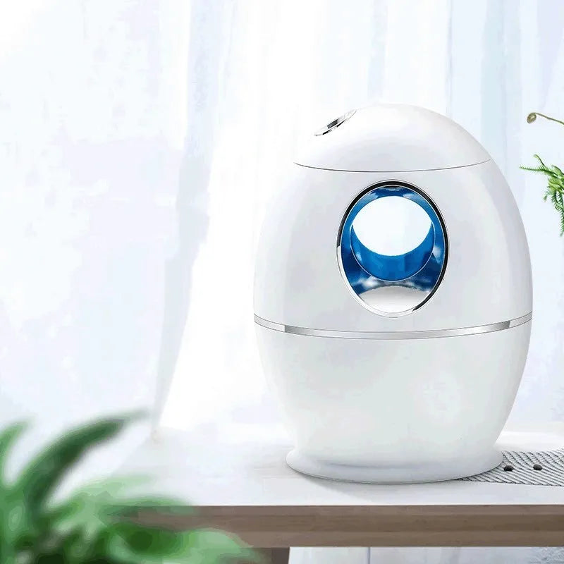 White columnar household mute air disinfection humidifier with USB power and mechanical controls