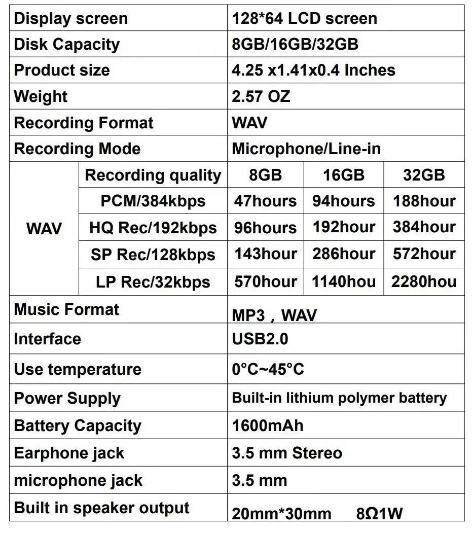 Black 32GB HD noise reduction digital recording pen with MP3 player function, zinc alloy shell