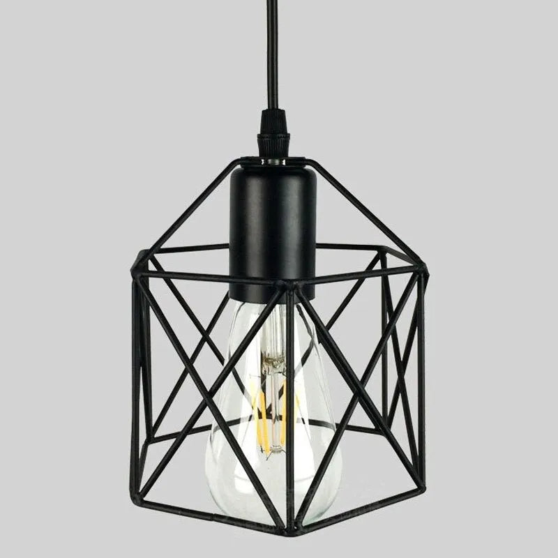 Country style decorative light with iron shade, push button switch, in North European American design