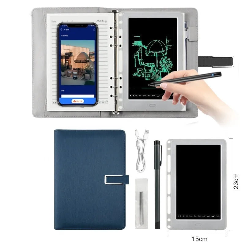 85-inch electronic writing pad with stitching pattern in choice of colours including black, dark blue, and sky blue