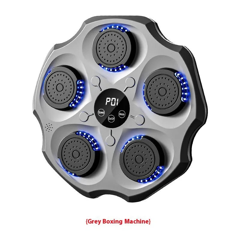 Black Bluetooth music boxing wall target with hanging mount and included adult boxing glove