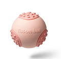 Green and pink 64mm rolling dog ball toy for small and medium breeds