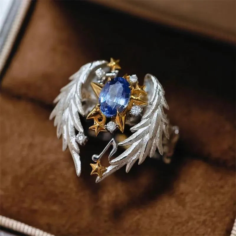 Adjustable geometric alloy ring with open mouth design in polished finish