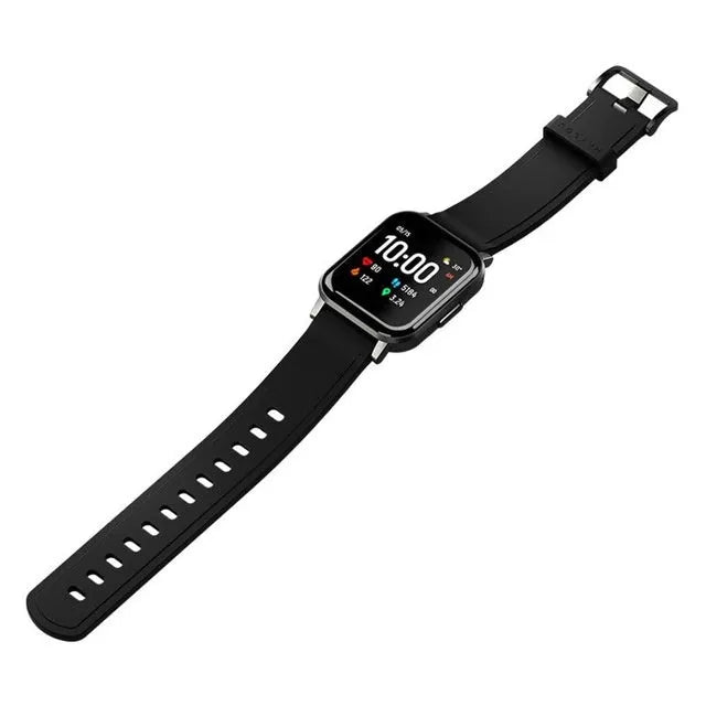 Black waterproof smart bracelet with a 1.4 inch screen on a silicone wrist strap.