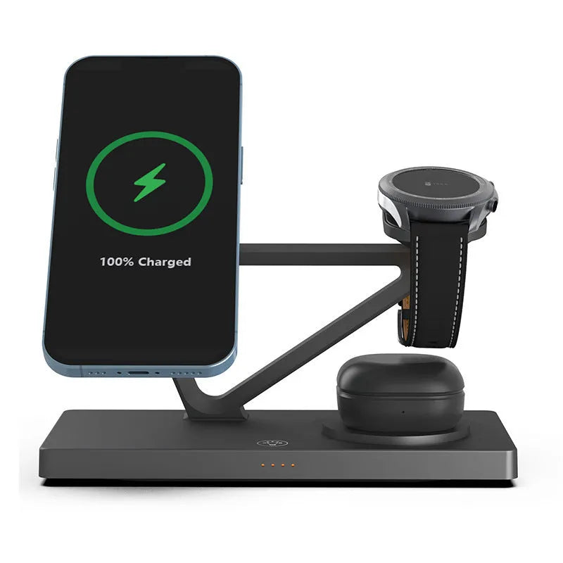 Five-in-one small night lamp wireless charger with magnetic suction bracket in black