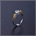 Copper crystal crown ring in black gold colour showing crown modelling design
