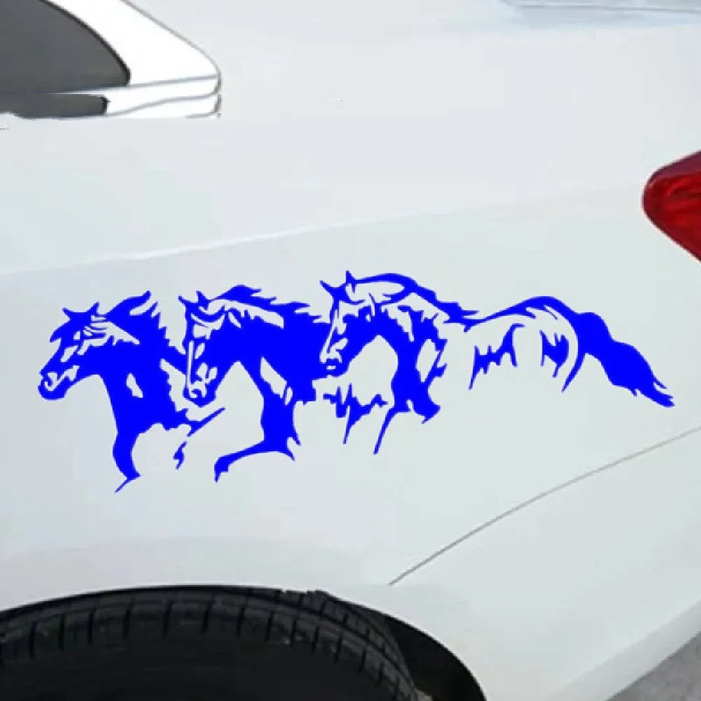 Steed horse design auto decal sticker for car body, measuring 25cm by 8cm.