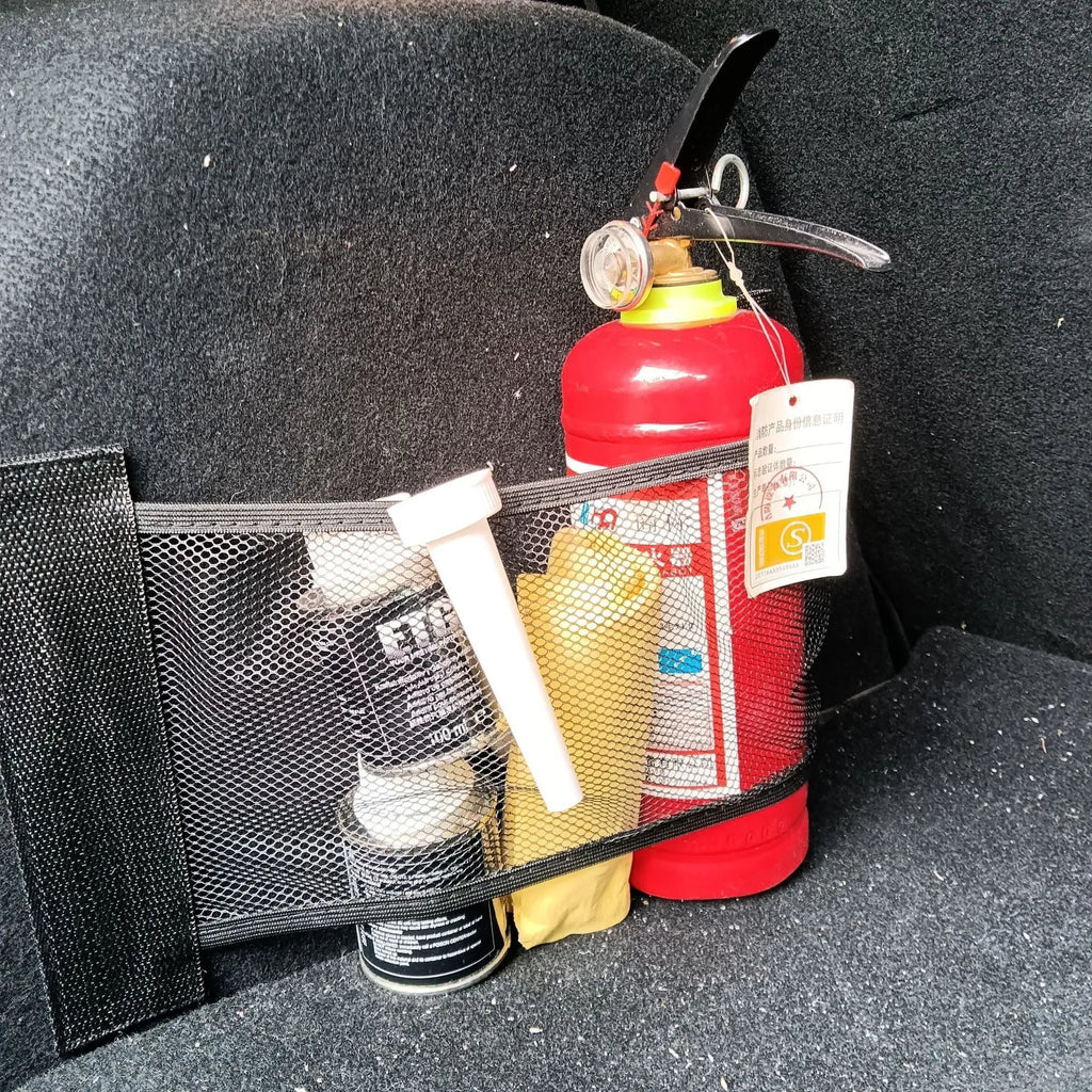Elastic polyester car boot storage organiser net in 20x35cm and 20x45cm sizes