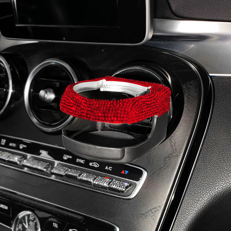 Sparkling rhinestone car air vent cup holder in choice of seven colours