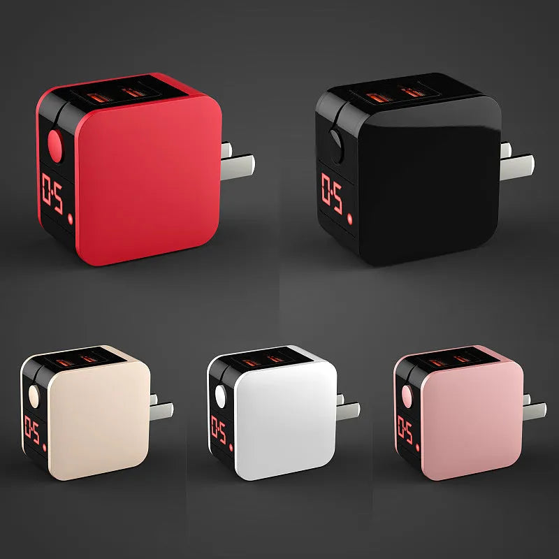 5V2.4A dual USB fast charger with digital display showing voltage output