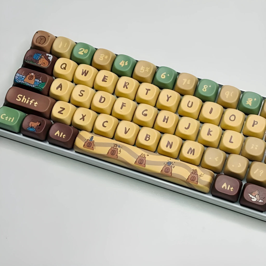 Capabala MOA Height PBT Girl profile 130-piece ABS mechanical keyboard keycap set with key puller.