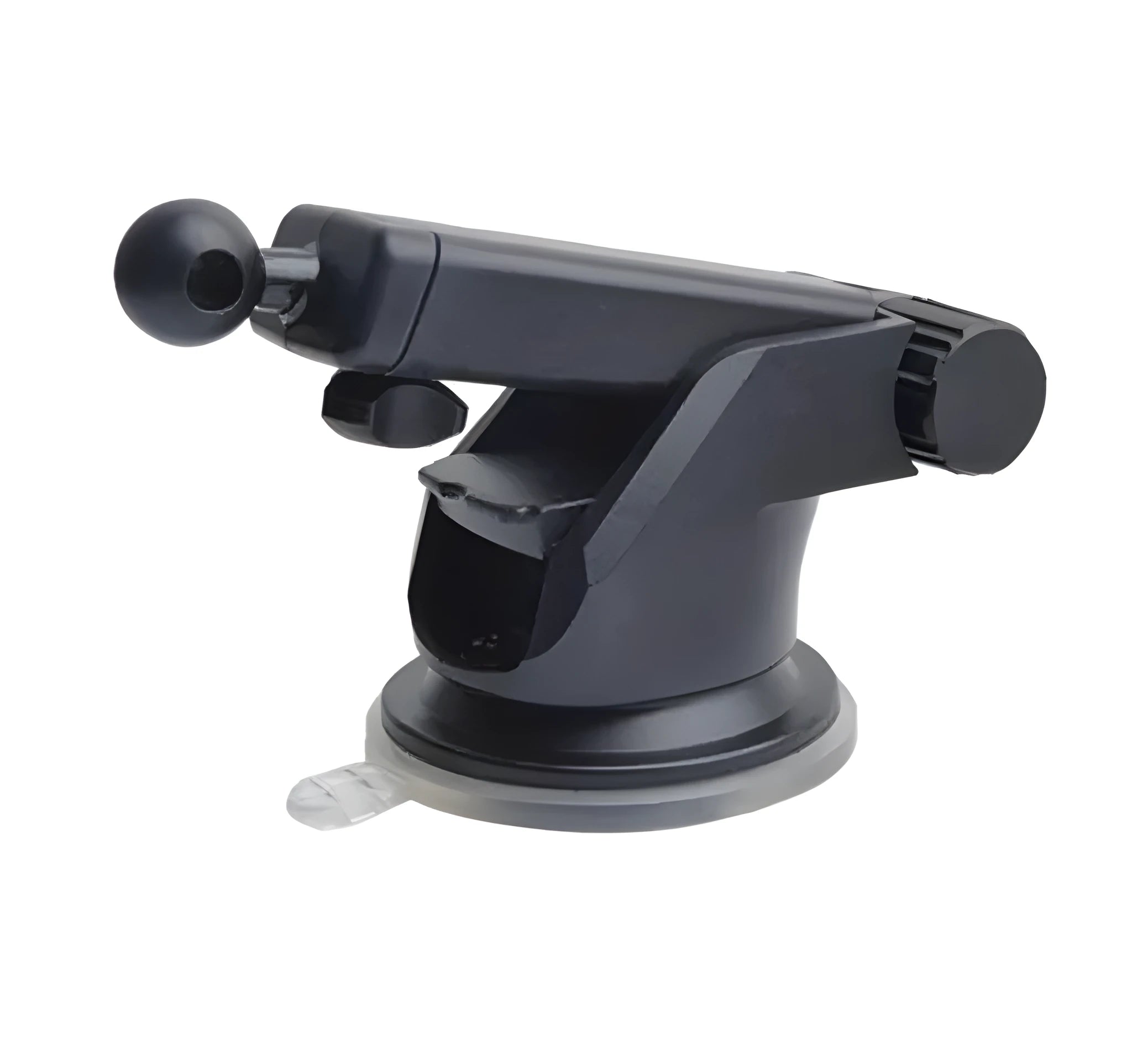 Universal telescopic long rod car phone bracket made from black ABS plastic.