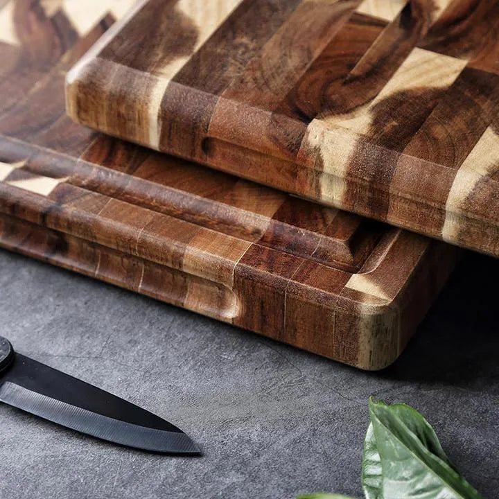 Kitchen household parquet solid wood cutting board in brown made from imported acacia wood with 3cm thickness
