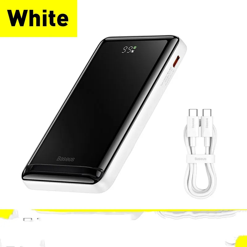 3-in-1 slim magnetic wireless power bank in blue, PC+ABS shell, 117.3x69.7x20.3mm, with USB cable