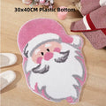 Christmas geometric print polyester hallway mat with anti-slip backing in festive colours