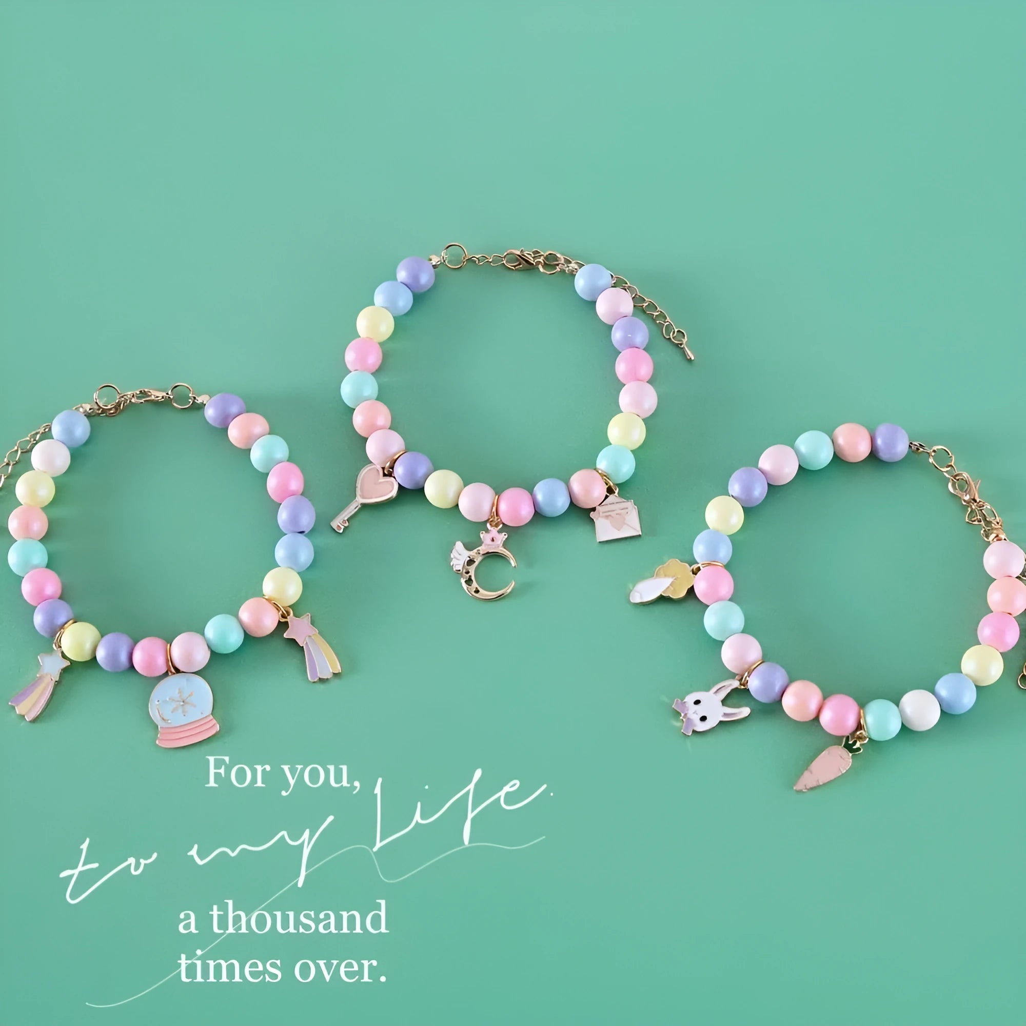 Colourful resin pearl pet collar necklace bracelet set in macaron colours with adjustable sizing