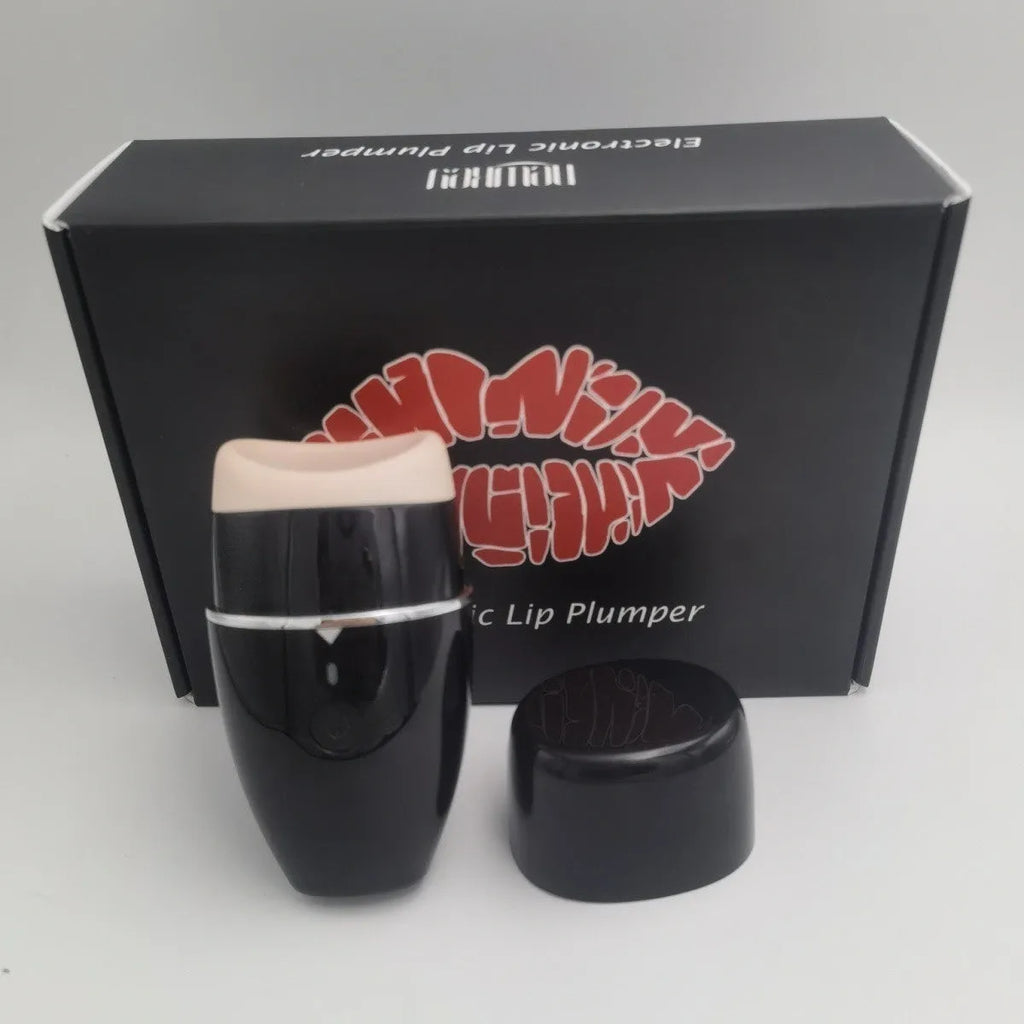 Electric silicone lip plumper device with 3-speed adjustment in black, USB rechargeable