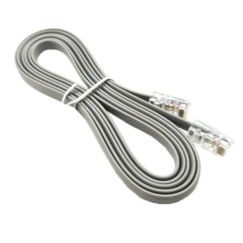 Silver grey CAT6 network cable with RJ-45 connectors, 2 m length