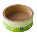 Round deep pit cat scratch board in corrugated paper construction showing 45cm and 50cm size options