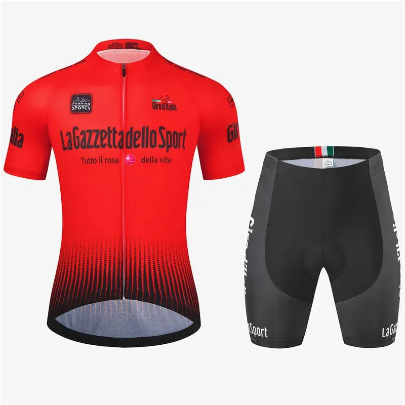 Short sleeve cycling suit in quick-drying polyester fabric for summer road biking
