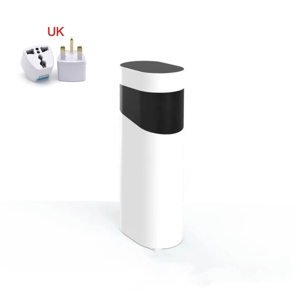 Small desktop instant water dispenser in black or green with digital display and compact design