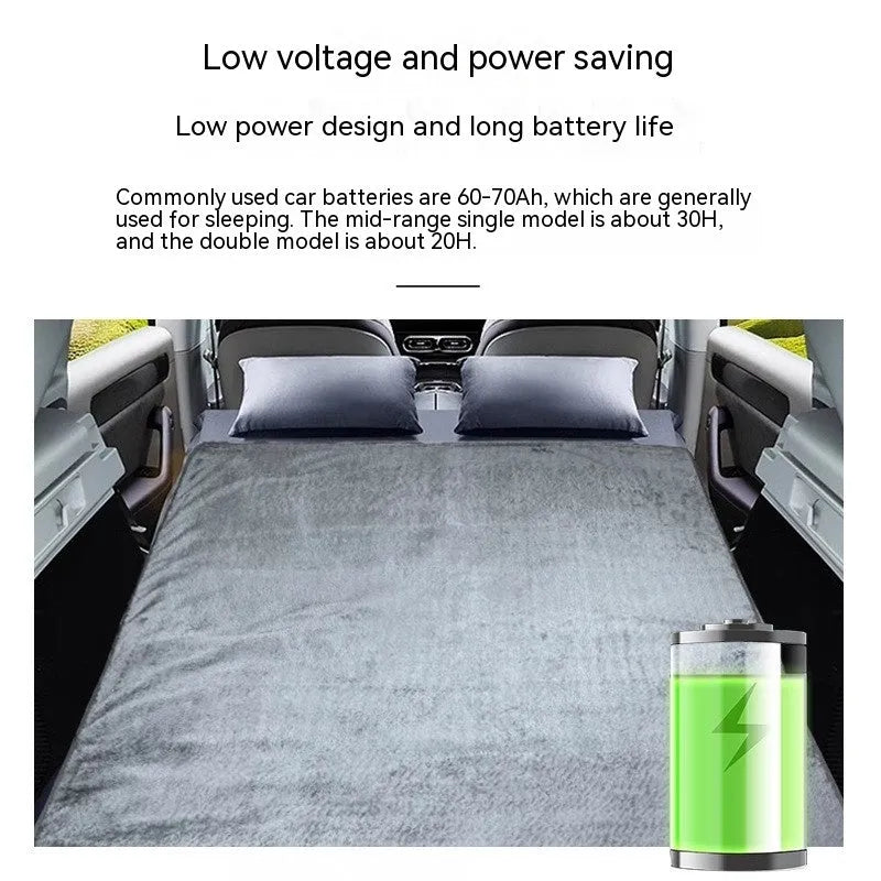 Gray 12V car electric blanket kneepad with plug cord