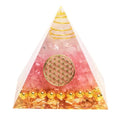 6CM pyramid decoration natural crystal gravel in clear epoxy resin, geometric resin craft ornament