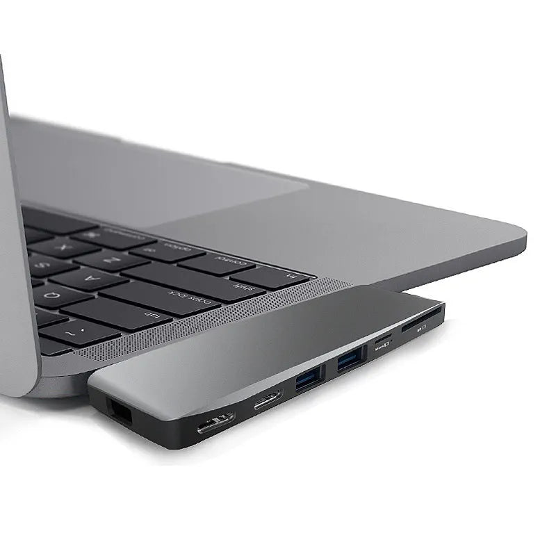 8-in-1 USB-C hub conversion head for MacBook Pro with multiple interface ports