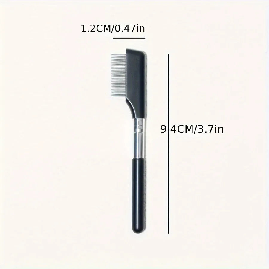 Black pet grooming brush with comb for tear stain removal and hair grooming on dogs and cats