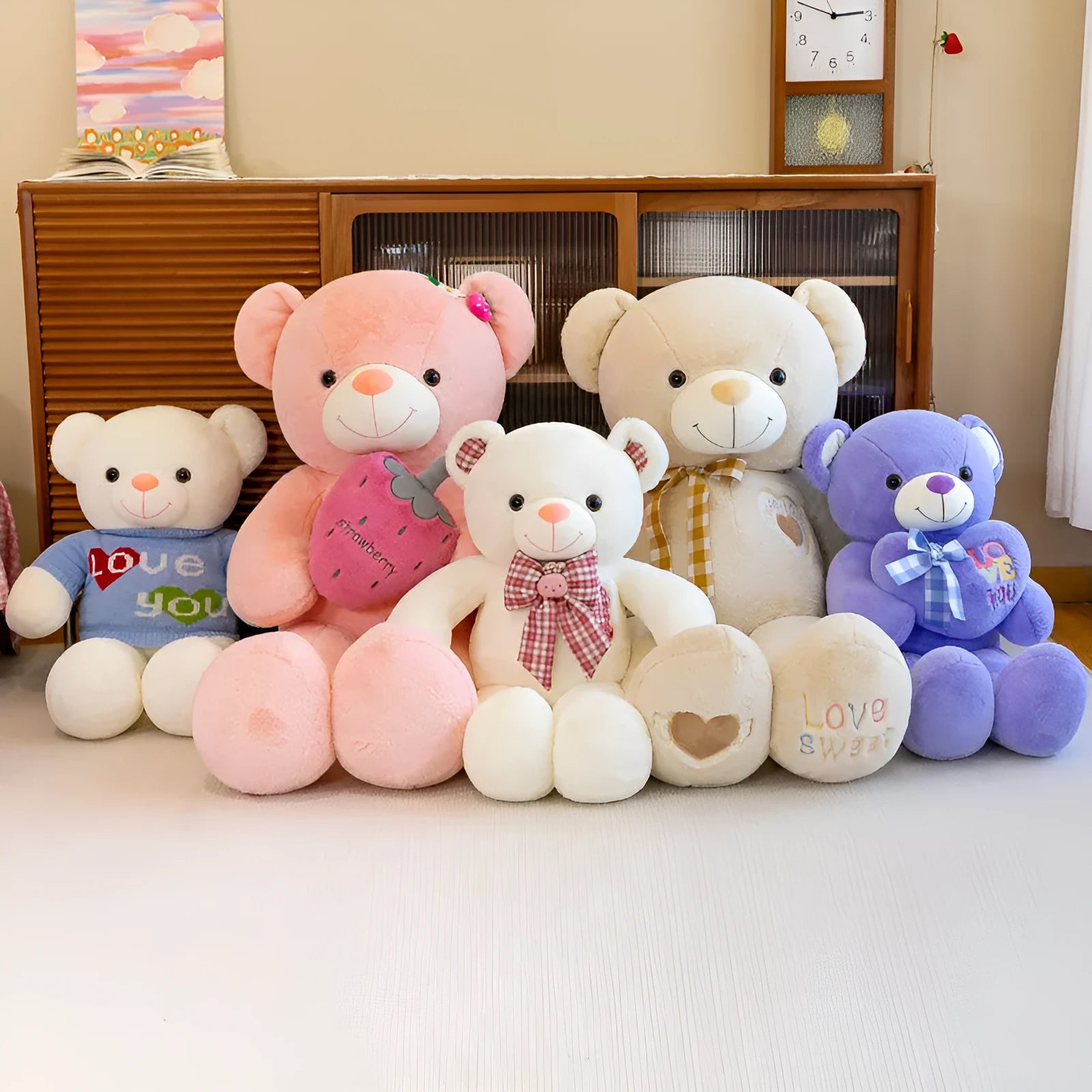 Custom-made teddy bear plush toy in 75/100/120 cm for sleeping, with multiple colour options