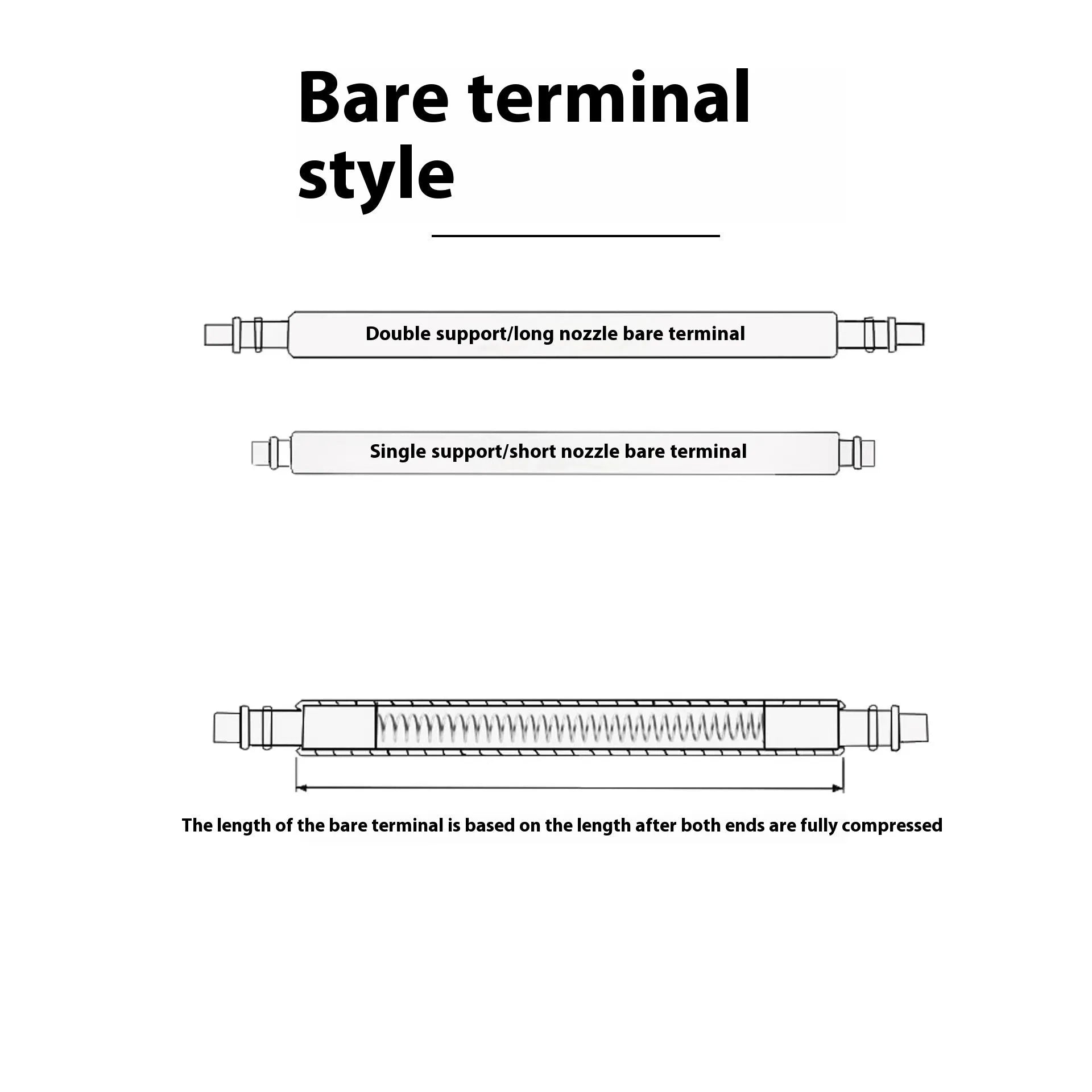 Watch bolt auricular needle spring shaft accessories showing six size options from 21mm to 26mm